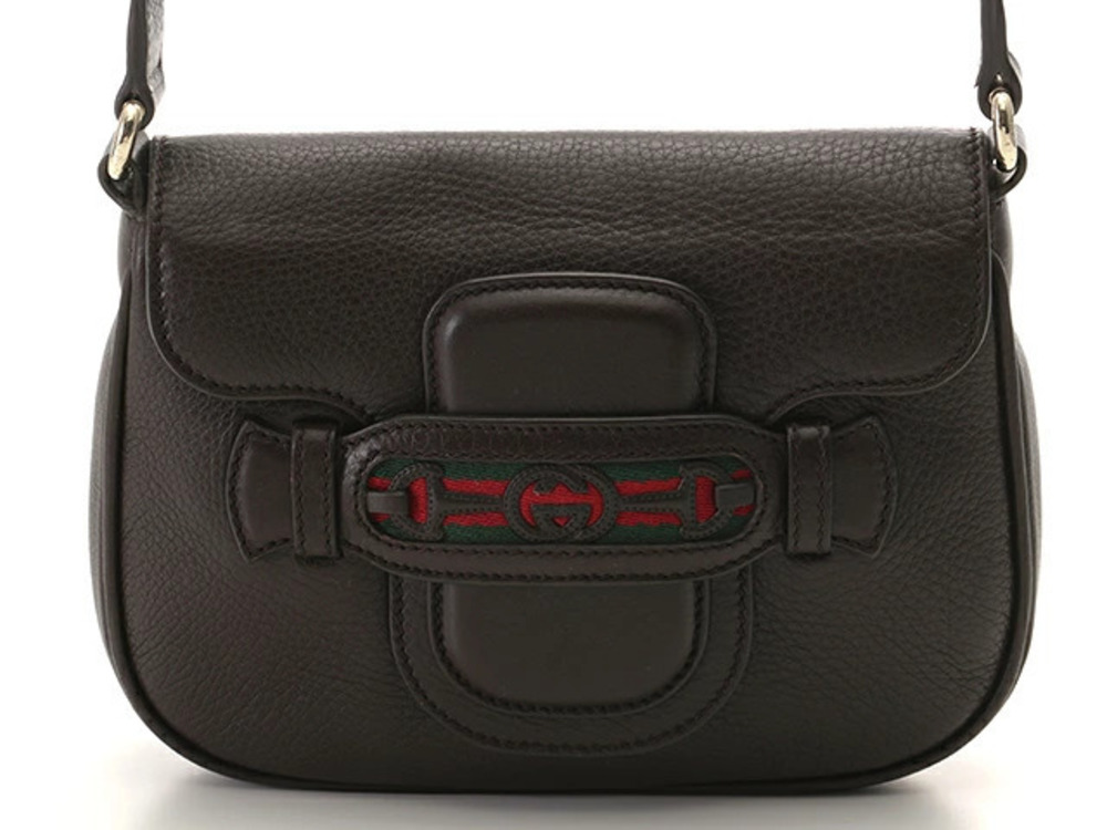 Gucci Sherry Shoulder Bag Dark Brown Calfskin